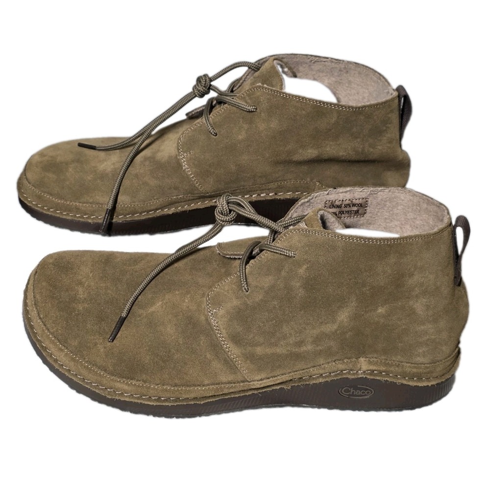 Chaco Mens Size 14 Paonia Desert Casual Boots Teak Suede Leather Lace Up Chukka